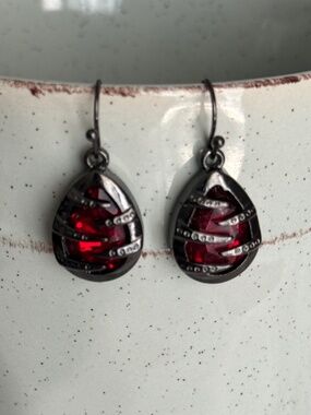Goth Inspired Earrings Black & Red